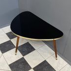 Black Glass Coffee Table Kidneyshape 1960S thumbnail 2