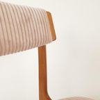 4 Vintage Roze Stoelen Licht Roze Ribstof Gerestaureerd thumbnail 5