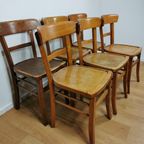 Vintage Houten Bistrostoelen, Café Stoelen, Eetkamerstoelen Set Prijs thumbnail 5