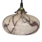 Art Deco - Hanging Pedant Light - Ceiling Fixture - Round With An Open Bottom And Top - Pink, Mar thumbnail 7