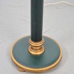 Vintage Neoclassic Groen Leer Vloerlamp Goud Regency Leder thumbnail 8