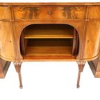 Uniek Victoriaans Gevlamd Mahonie Dressoir Uit De 19De Eeuw thumbnail 5