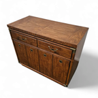 Vintage Drexel Accolade Campaign Server Dry Bar On Casters / Flip Top 1980s thumbnail 11