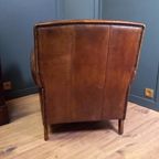 Schapenleren Vintage Clubfauteuil In Art Deco Stijl thumbnail 10