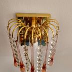 Murano Teardrop Wandlamp Wandlampje Messing Vintage Roze thumbnail 10