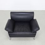 Postmodern Lounge Chair In Chrome And Leather, 1980S thumbnail 7