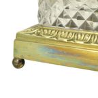 Empire Tafellamp Geslepen Kristal Diamantpatroon Verguld Brons thumbnail 13
