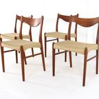 Set 4 Glyngore Arne Wahl Iversen Gs61 Stoelen Vintage Deens 'naerem' thumbnail 2