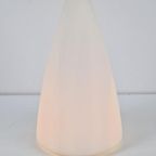 Vintage Frosted Wit Glas Kegel Tafellamp 1969 Mid Century thumbnail 9