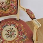 Brocante Vintage Gobelin Queen Ann Stoeltje, Fauteuiltje 01 thumbnail 11