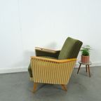 Groen Fluweel Stoffen Fauteuil Met Houten Leuningen thumbnail 13