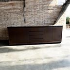 Vintage Minimalistische Dressoir In Donker Hout thumbnail 3