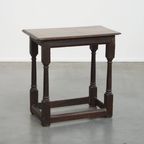 Grote, Functionele Antieke Engelse Bijzettafel/ Stool Met Een Waanzinnig Patina thumbnail 7