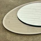 Italiaanse Vintage Ovale Spiegel Met Taupe Getint Glas thumbnail 8