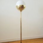 Messing Vloerlamp En Opaline Glas Van Vereinigte Werkstätten thumbnail 8