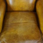 Comfortabele Gele Grote Engelse Stijl Rundleren Fauteuil Met Een Correcte Afwerking Met Siernagel thumbnail 7