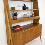 Zweedse Vintage Teak Fineren Boekenkast thumbnail 10