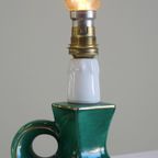 Leuk Vintage Groen Keramieken Frans Lampje Met Gouden Accenten thumbnail 3