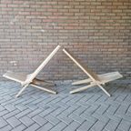 Set 2 Lounge Fauteuils Lattenbank Ligstoelen Tuinstoelen thumbnail 4