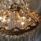 Zakkroonluchter Hanglamp Frans Kristal Vintage Goud thumbnail 14