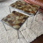 Vintage Onyx & Epoxy Marmer Mimiset Bijzettafels/Side Tables thumbnail 5