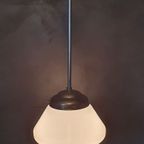 Vintage Art Deco Glazen Conische Hanglamp / Schoollamp thumbnail 10