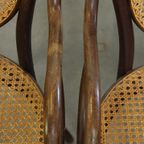 Zeer Elegante, Karaktervolle En Sierlijke Set Van 4 Art Nouveau Thonet Design Bistro Stoelen thumbnail 14