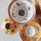 Vintage Chinees Porselein Theekopjes Geel thumbnail 9