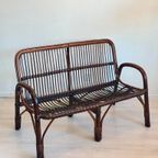 Vintage Rotan Bankje Fauteuil Set Jaren 70 thumbnail 6