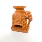 Vintage Keramiek Terra Cotta Olifant Plantentafeltje Bruin thumbnail 2