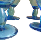 Blauwe Glazen Design Ijscoupes Op Mooie Voet 6 St thumbnail 5
