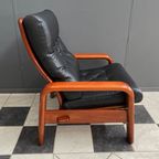 Two Teak And Black Leather Chairs By Hs Denmark 1970S thumbnail 6