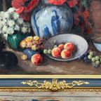 Groot Formaat Schilderij. "Stilleven Met Klaprozen." thumbnail 5