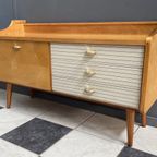 Lowboard, White Skai Fronts On The Drawers 1960S thumbnail 13