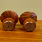 Mid-Century Teak Kandelaar Kaarsenhouder Kandelaren Vintage thumbnail 6