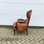 Bruin Leren Vintage Fauteuil thumbnail 4