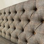 'Dartford' Chesterfield 3 Zits Bank Harris Tweed Met Vintage Cognac Leer thumbnail 9