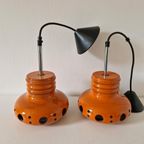 * 2 Herda Hanglampen Oranje Keramieke Hanglamp Oranje Lamp thumbnail 5