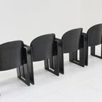 Dialogo Zwarte Leren Eetkamerstoelen Van Afra En Tobia Scarpa Voor B&B Italia, 1974, Set Van 4 thumbnail 7
