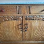 Uniek Art Deco Houten Dressoir Wit Marmer thumbnail 12