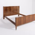 Italian Mid-Century Carved Wood Double Bed Frame, 1950’S thumbnail 5