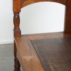 Antieke Houten Bank Met Een Hoge Rug En Leuke Details Uit Eind 19e/ Begin 20e Eeuw thumbnail 14