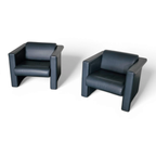 Pair / Trix And Robert Haussmann / Leather Chairs By Knoll thumbnail 4