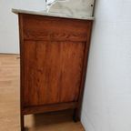 Vintage Antiek Dressoir Commode Ladekast Badkamermeubel Met Marmer Blad 701 thumbnail 16