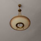 Mid-century Italiaanse Luster In Glas En Messing Van Fontana Arte thumbnail 9