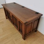 Vintage Eikenhouten Dekenkist Speelgoedkist Kist Salontafel thumbnail 9
