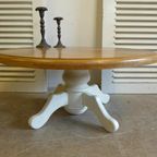 Prachtige Ronde Witte Landelijke Salontafel thumbnail 3