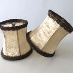 Twee Vintage Papyrus Lampenkappen In Beige En Goud thumbnail 5