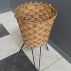 Wicker Basket On Metal Legs 1970S thumbnail 6