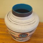 Vintage West Germany Vaas Vaasje Blauw Rood thumbnail 5